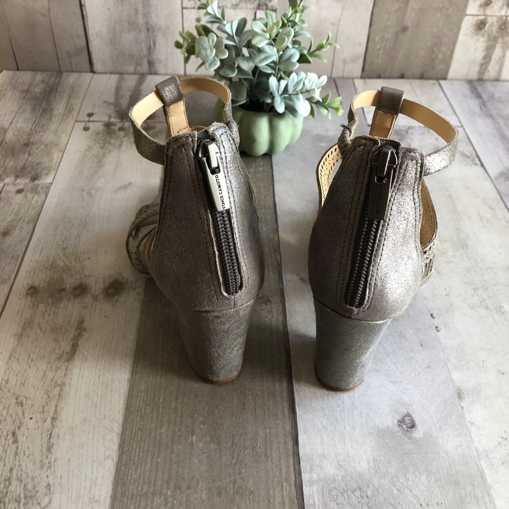 Vince Camuto Pewter Heel Sandals Size 6 - Picture 6 of 8
